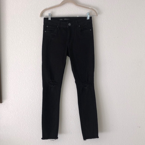 STS Blue Emma Ankle Skinny Ripped Black Jeans Size 27 - Picture 1 of 10